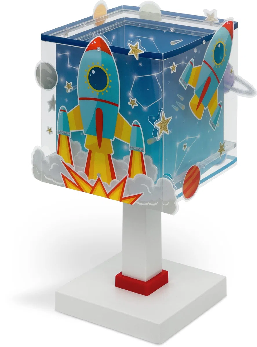 Dalber lampe de chevet enfant Rocket Fusée spatiale système solaire, 63351, E14