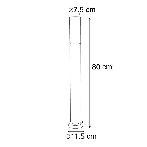 QAZQA rox - éclairage de terrasse et d'allée de jardin - 1 lumière - Ø 75 mm - Gris foncé - Moderne - éclairage extérieur
