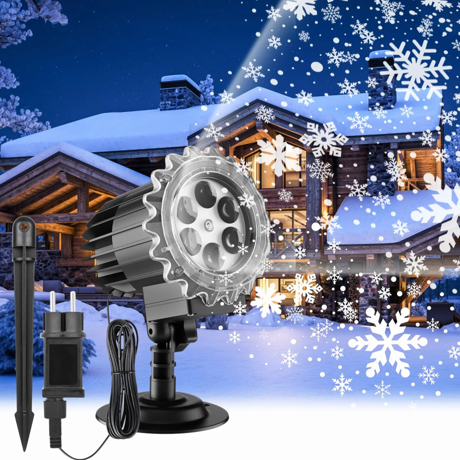 GuKKK Projecteur Noël Extérieur et Intérieur LED, Étanche IP65 - Décoration pour Noël, Mariage, Anniversaire, Fenêtre, Patio