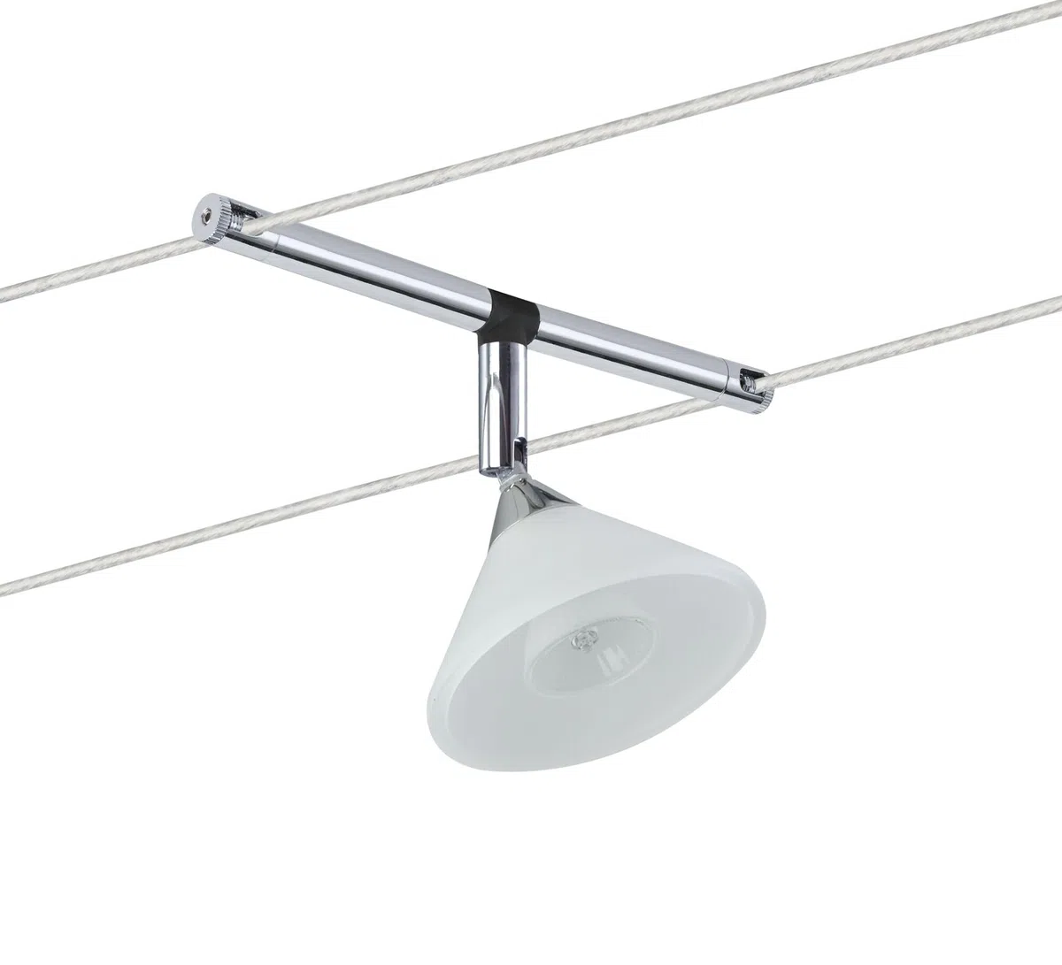 Paulmann 94138 Système de Câbles Colmar Spot Individuel pour Extension 10W max, Chrome/Satin Spot sans Ampoule