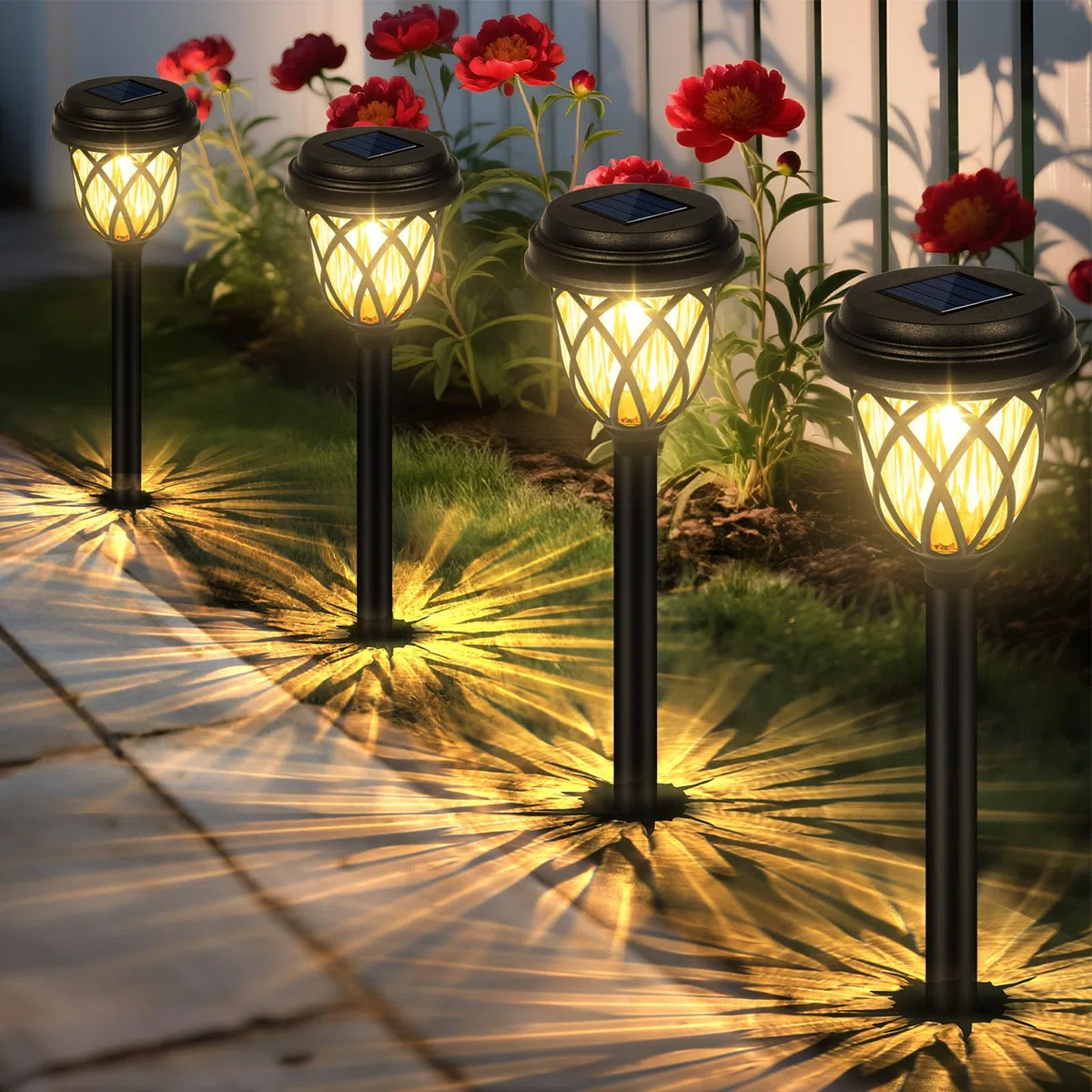 HELESIN Lampe Solaire Exterieur 6 Pièces, Eclairage Exterieur Solaire Automatique, Lumiere Solaire Exterieur Jardin Étanches, pour Jardin, Pelouse, Chemins, Terrasse, Allée, Passerelle