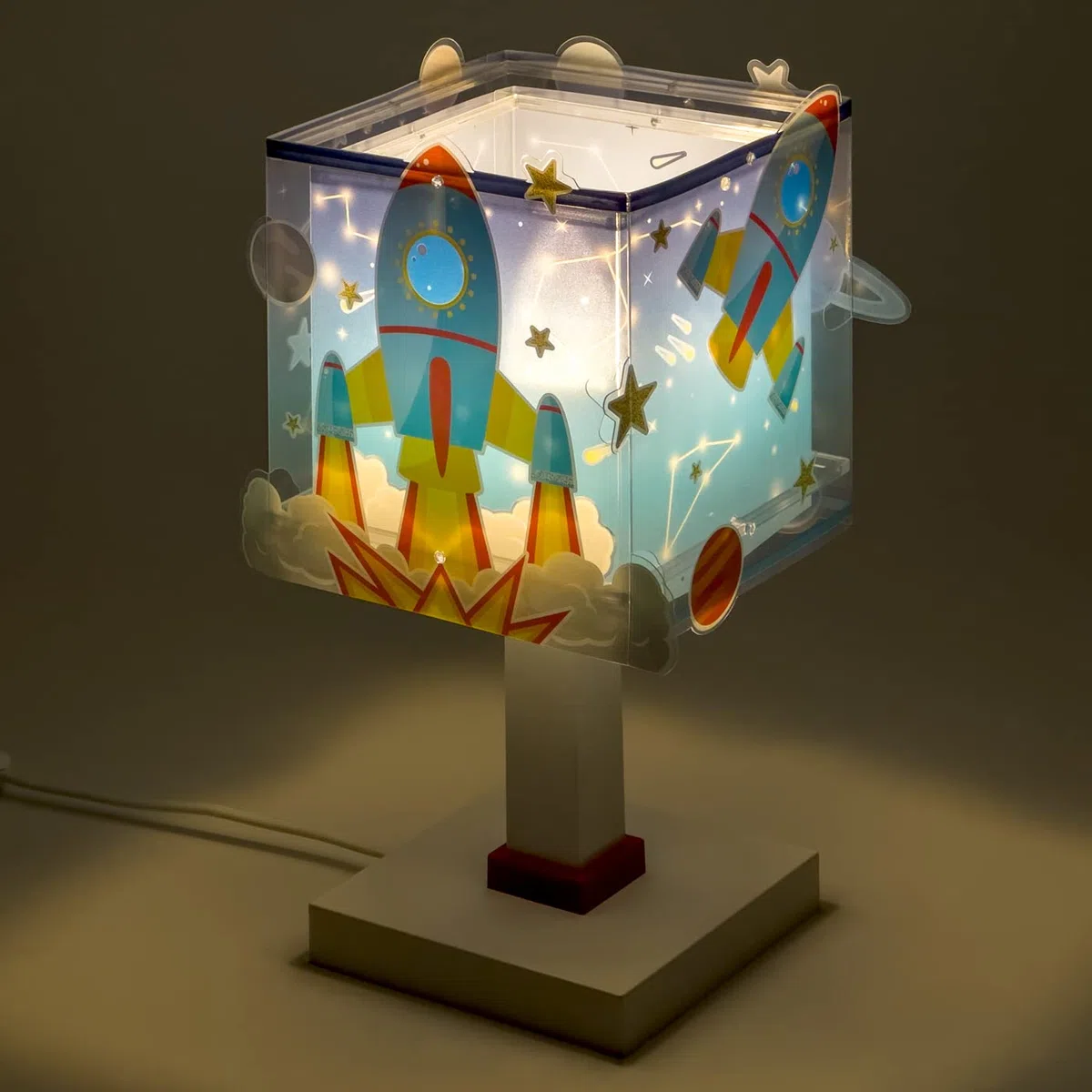 Dalber lampe de chevet enfant Rocket Fusée spatiale système solaire, 63351, E14