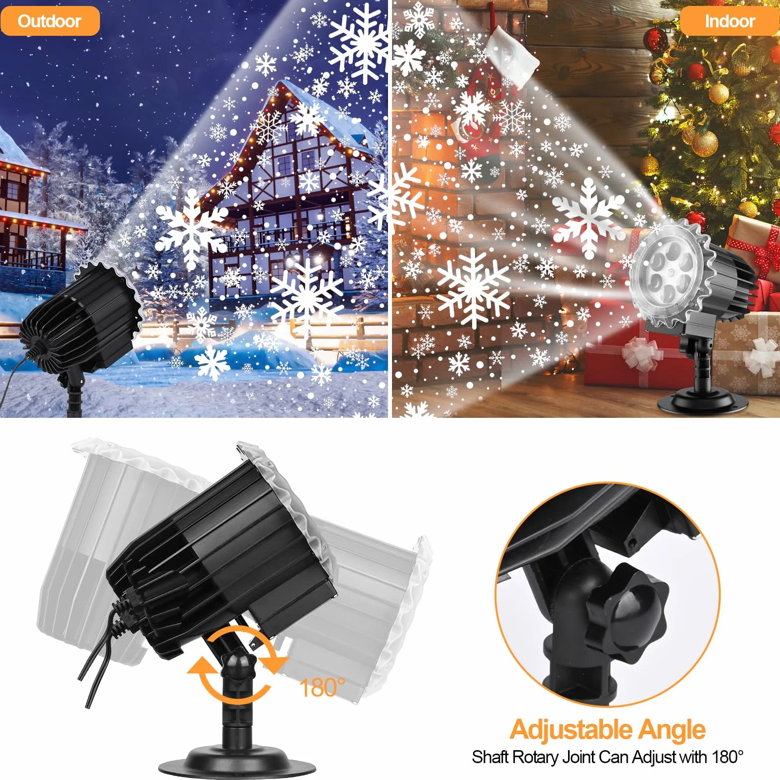 GuKKK Projecteur Noël Extérieur et Intérieur LED, Étanche IP65 - Décoration pour Noël, Mariage, Anniversaire, Fenêtre, Patio