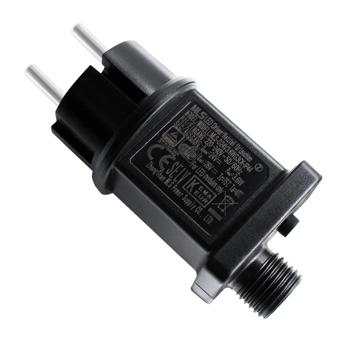 Pilote LED 24 V 3.6W, Alimentation Classe 2 IP44 Transformateur Basse Tension Adaptateur de Remplacement GS Avec Fonction Mémoire Étanche pour Lumières de Noël, Guirlandes Lumineuses