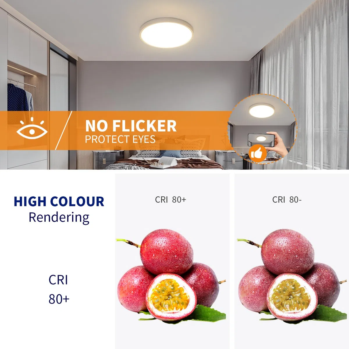 Osairous Plafonnier LED Ø30cm, 24W 2160LM Lampe De Plafond, IP44 Plafonnier Salle De Bain LED, 4500K Lumière chaude Luminaire Pour Chambre, Salle De Bain, Cuisine, Couloir, Balcon