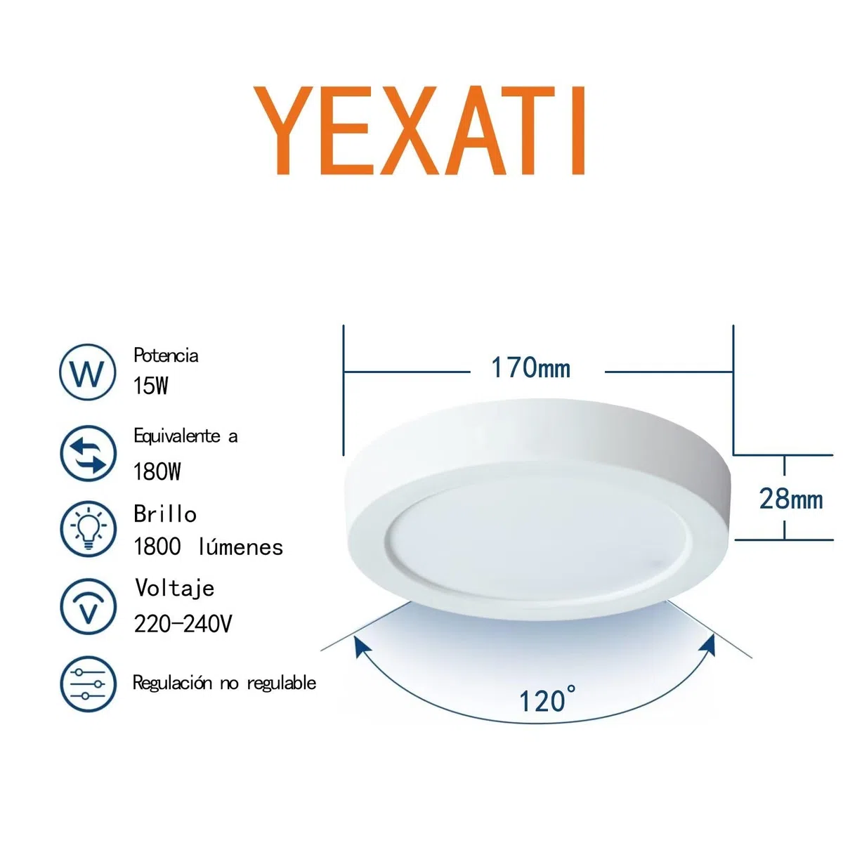 Yexati Lot de 2 Plafonnier LED 15W 1800LM, Luminaire Plafonnier Moderne Rond 6500K Blanc Froid, Pilote Inclus. IP44 Angle 120 pour Salle de Bain Chambre Salon Cuisine Couloir 170 * 28Hmm