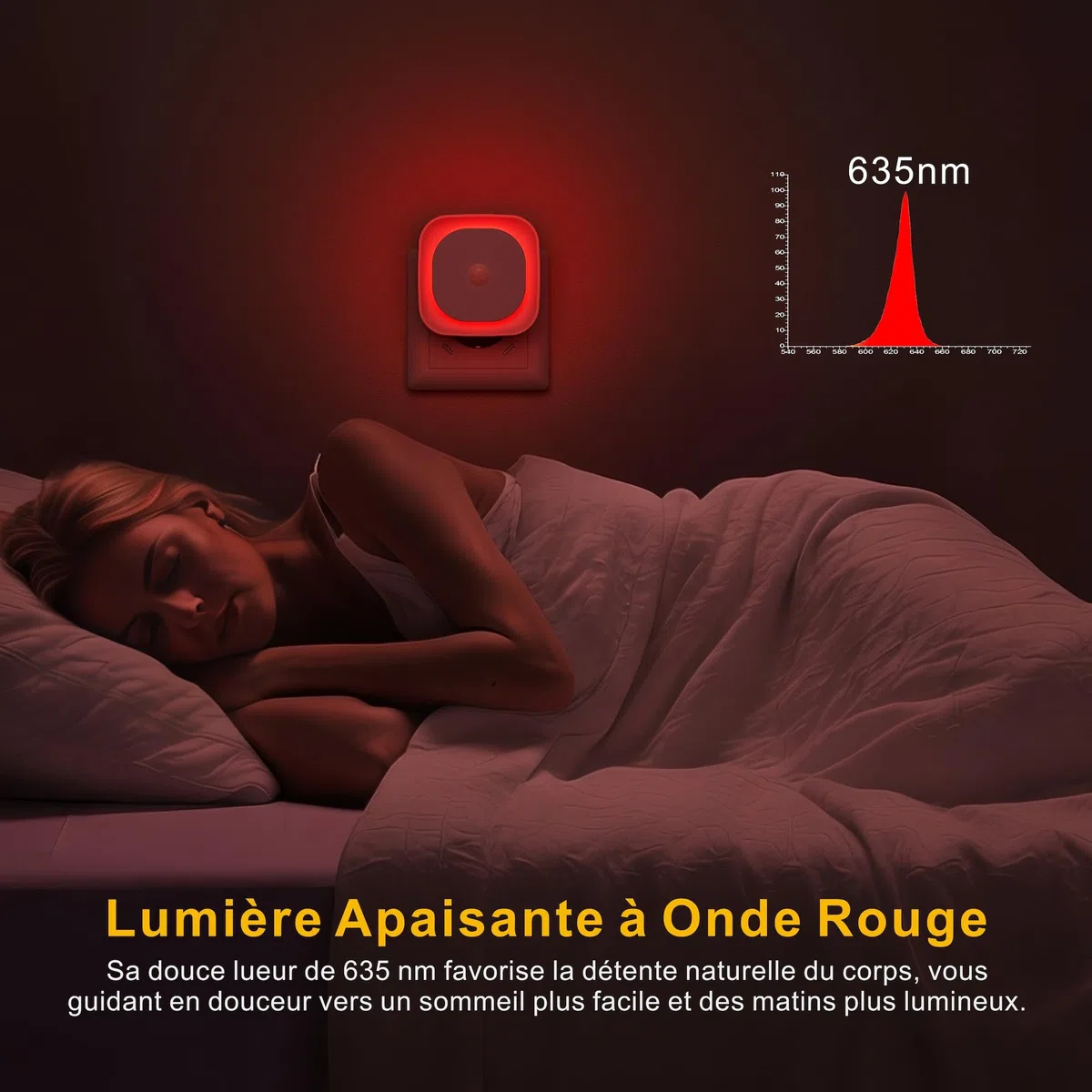 YUNLEX 2 Pcs Veilleuse Prise Électrique avec Détecteur de Mouvement, 3 modes de capteur, Luminosité réglable, pour les enfants, salle de bains, chambre à coucher, couloir, cuisine, Rouge