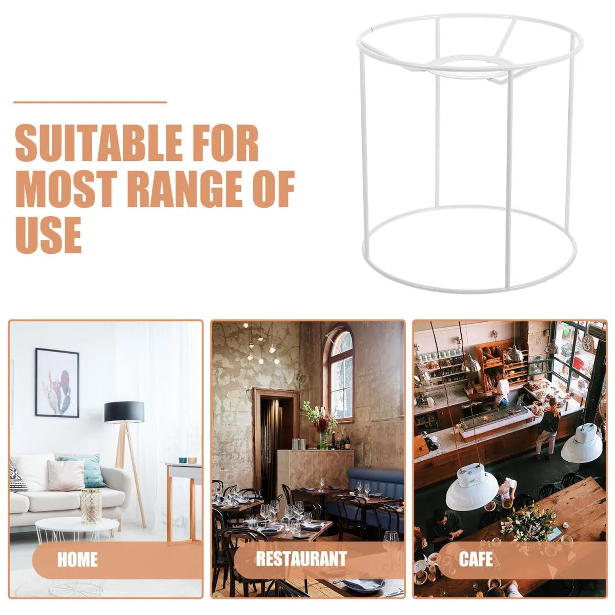 Hemobllo Support De Lampe En Fil Métallique 15.00 Cm Pour Lampe De Table Industrielle Et Lustre Salon Compatible E27 Cadre De Bague À À Poser Diy
