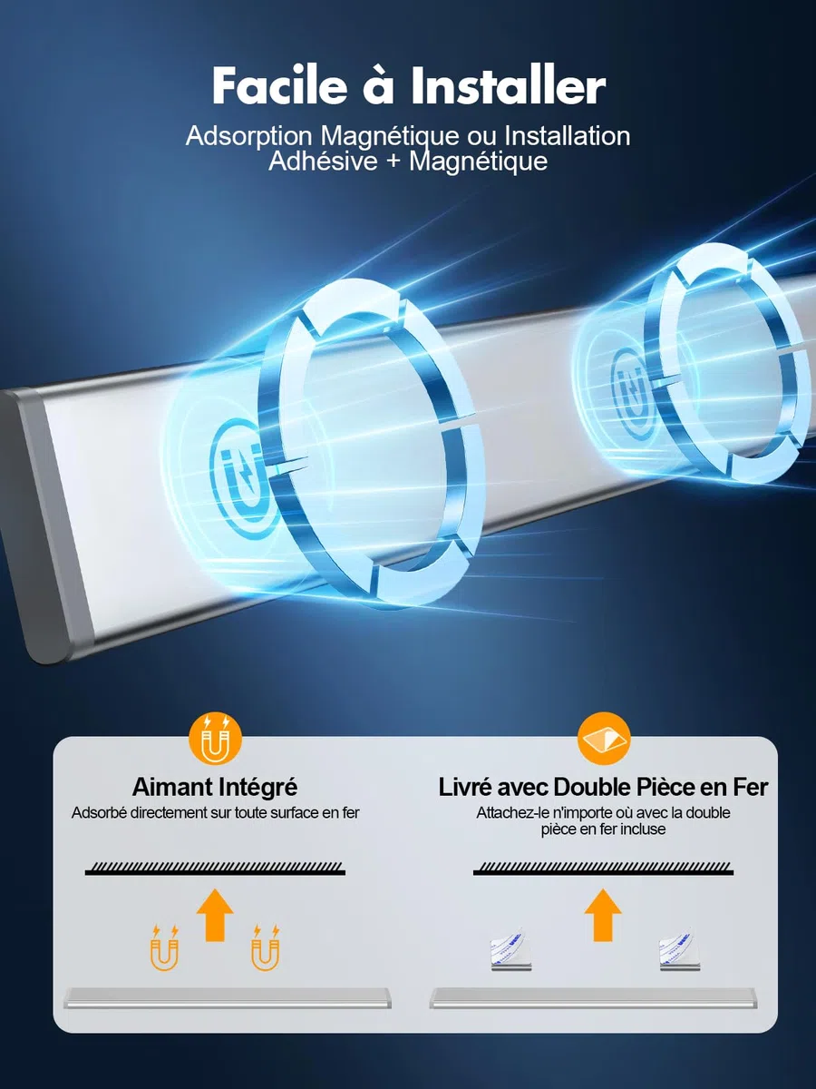 ISEYOU LED Cuisine Sous Meuble, 32CM Lampe de Placard Avec Indicateur 3000mAh Rechargeable, 6000K Dimmable Lumiere Detecteur de Mouvement Interieur pour Escalier Couloir Salle de Bain Appliques