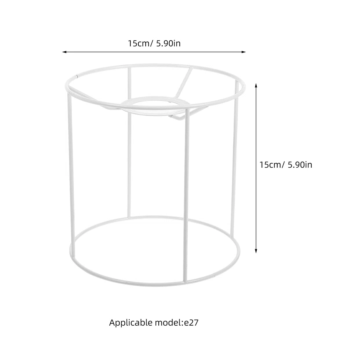 Hemobllo Support De Lampe En Fil Métallique 15.00 Cm Pour Lampe De Table Industrielle Et Lustre Salon Compatible E27 Cadre De Bague À À Poser Diy