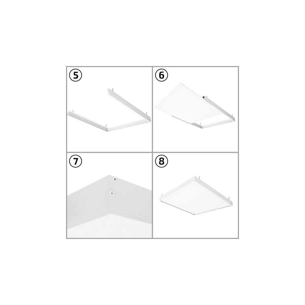 LEDKIA LIGHTING Kit en Saillie pour Panneaux 120x60 cm Blanc