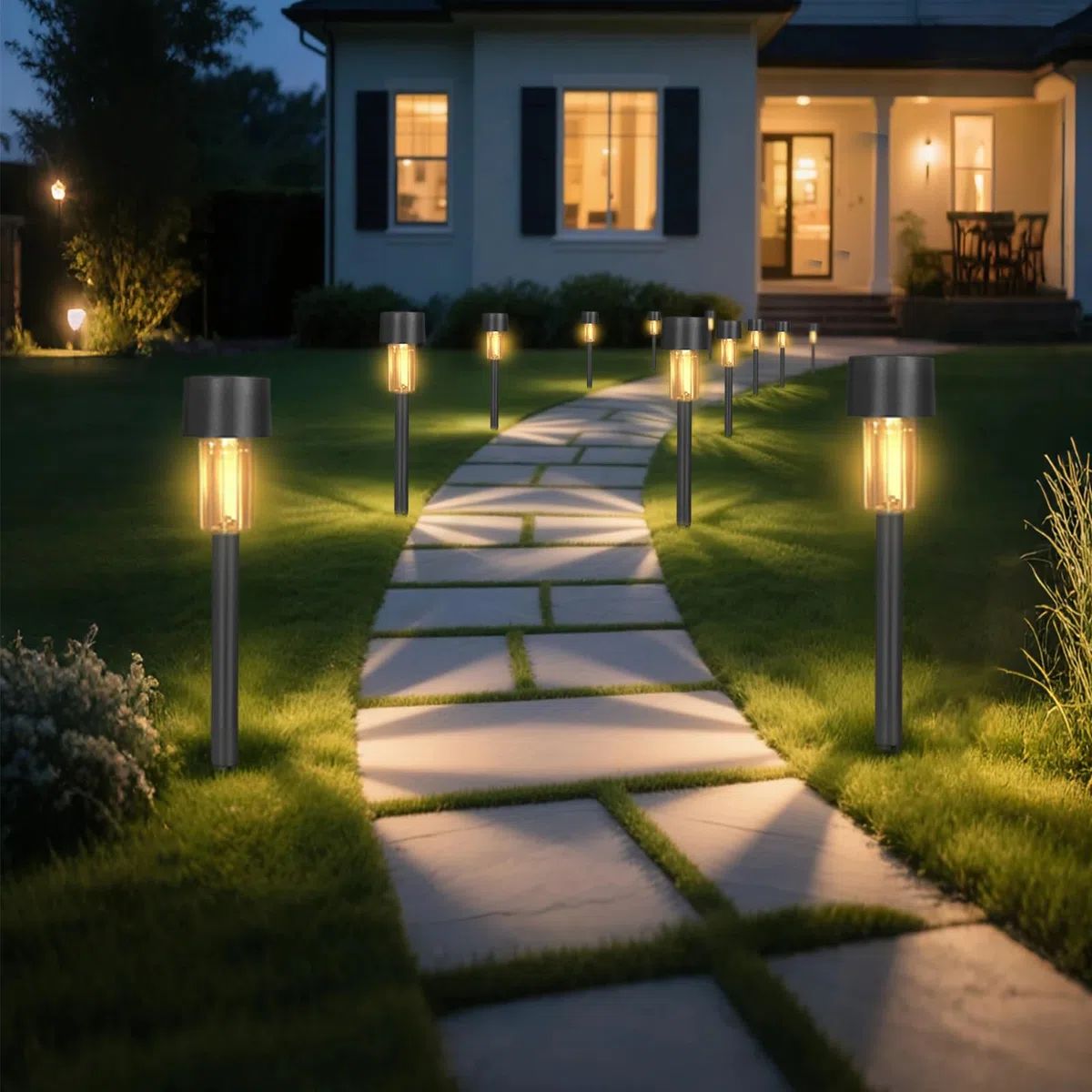 Hqynss Lampes Solaires Extérieur Jardin, Lot de 12, IP65 Étanche, Éclairage Solaire pour Allée, Balcon, Terrasse, Pelouse, Jardin (Blanc Chaud)