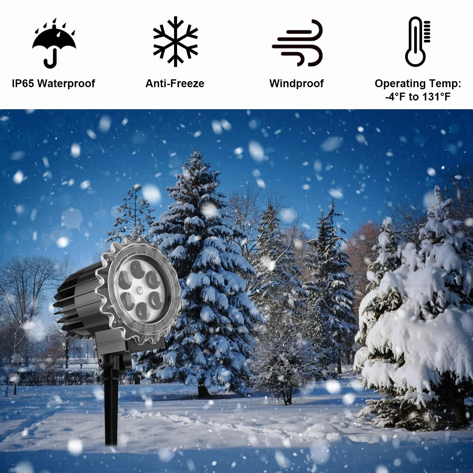 GuKKK Projecteur Noël Extérieur et Intérieur LED, Étanche IP65 - Décoration pour Noël, Mariage, Anniversaire, Fenêtre, Patio