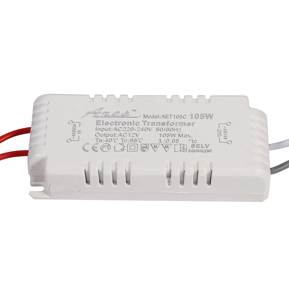 Nikou Transformateur Électronique 105W Tension 220V à 12V pour Lampe Halogène, 220V 12V Lampe Ampoule Pilote Alimentation Convertisseur de Tension, Électronique Volatage Ãlectronique