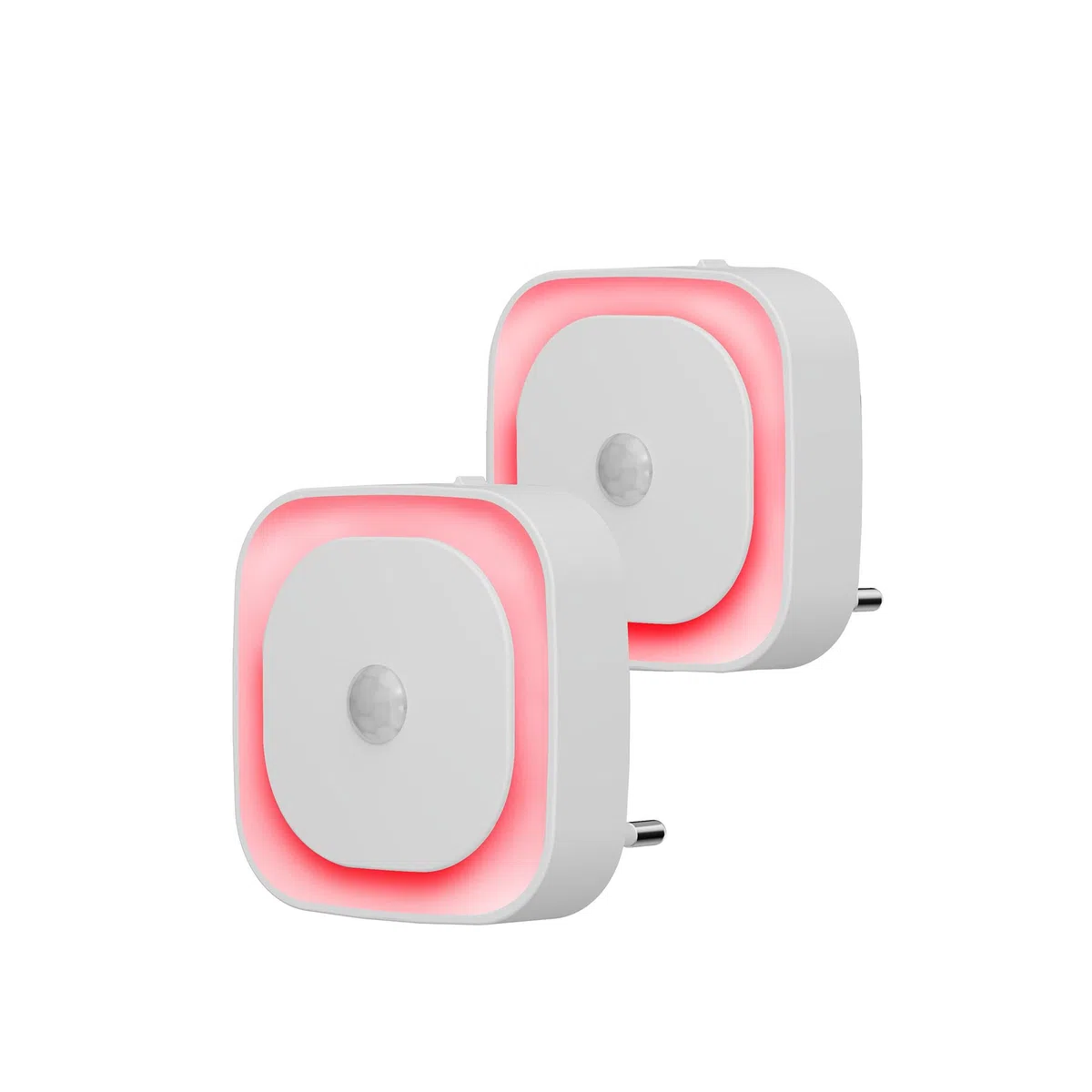 YUNLEX 2 Pcs Veilleuse Prise Électrique avec Détecteur de Mouvement, 3 modes de capteur, Luminosité réglable, pour les enfants, salle de bains, chambre à coucher, couloir, cuisine, Rouge