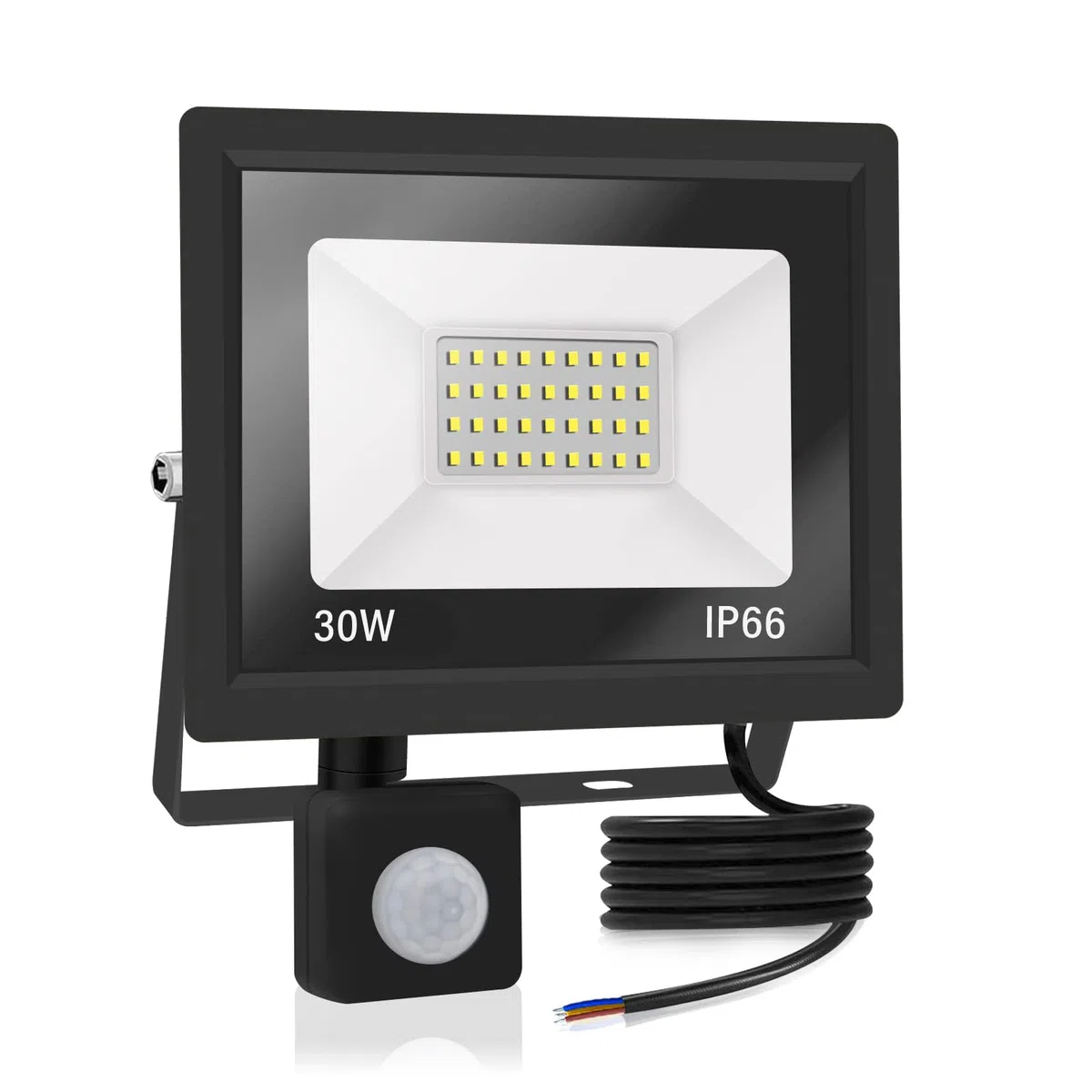 1PACK - Projecteur LED détecteur de mouvement 30W,3000LM Projecteur LED Exterieur Avec Detecteur Blanc Chaud(3000K) Imperméable IP66 Projecteur LED exterieur de sécurité pour, garage, couloir