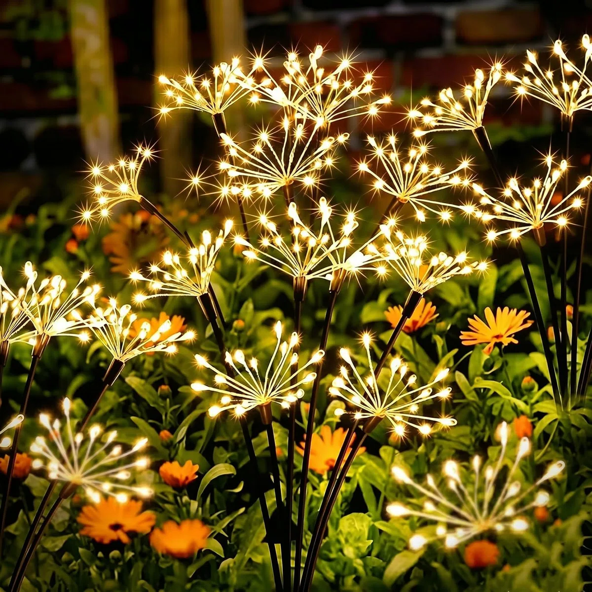 yowin Lampe Solaire Exterieur Jardin 2 Pièces LED Feu d'artifice Solaire, 8 Modes Éclairage Extérieur Luciole Solaire, Étanche Lumière Solaires pour Jardin Pelouse Terrasse Noël Décoration