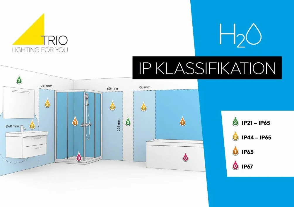 Trio, Applique, Giada 1xGU10, max.5,0 W Corps: Métal, Chrome L:5,4cm, L:34,0cm, H:11,4cm IP44