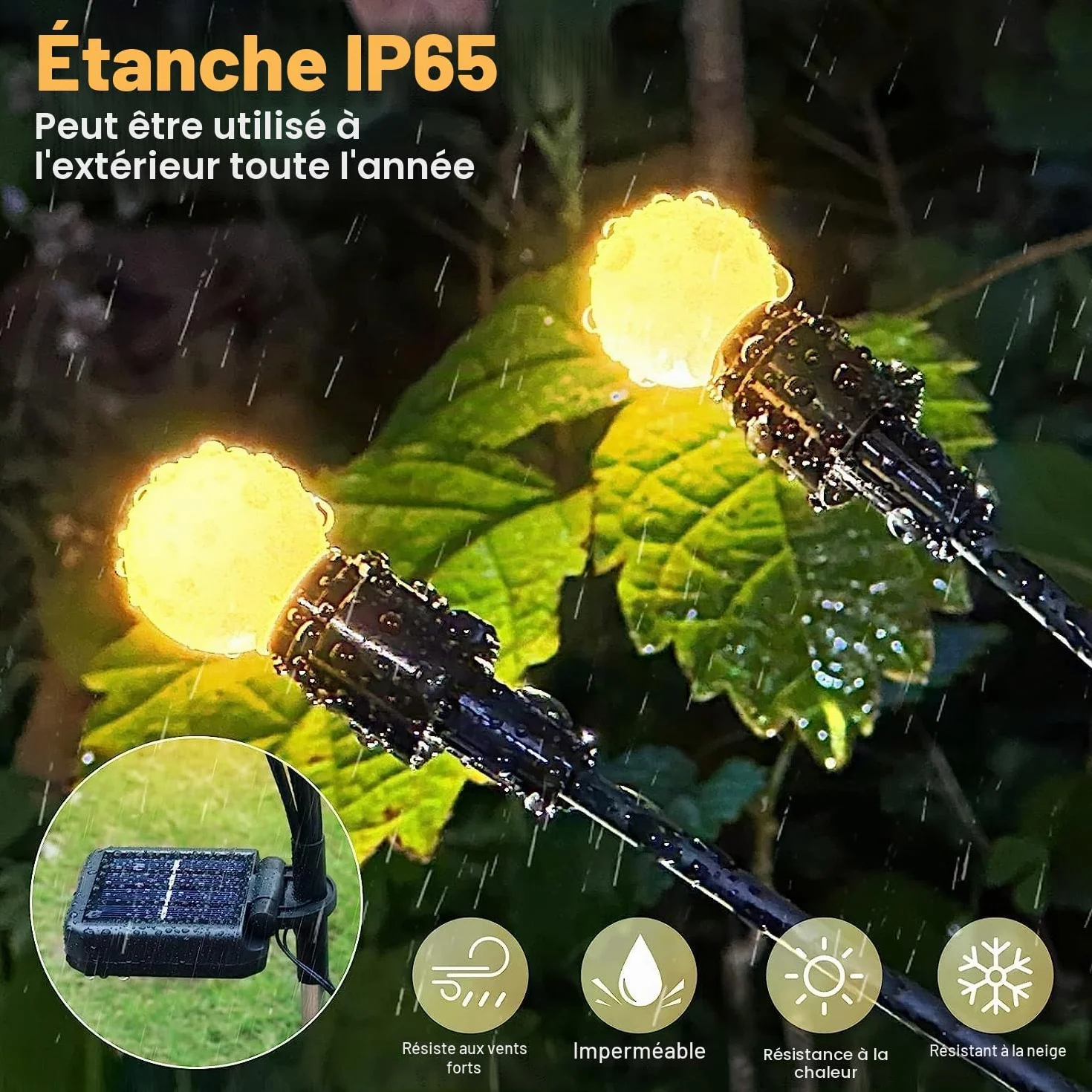 Kizozo Lot de 4 lampes solaires d'extérieur en forme de lucioles avec 8 LED, lampes solaires de jardin étanches IP65, lampes solaires pour extérieur, lampes solaires pour jardin, balcon, décoration de