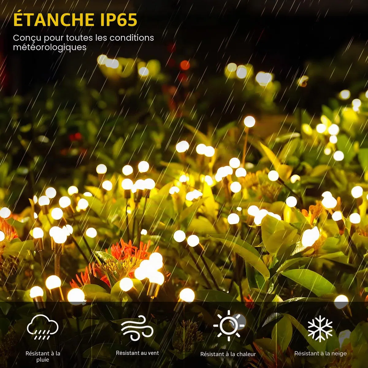 Lampe Solaire Exterieur Jardin, 4 Pièces 8LED Lumiere Solaire Exterieur Conception Améliorée, Hauteur Réglable, Plusieurs Modes Disponibles IP65 Étanche, pour Patios Terrasses Jardin Pelouse Terrasse