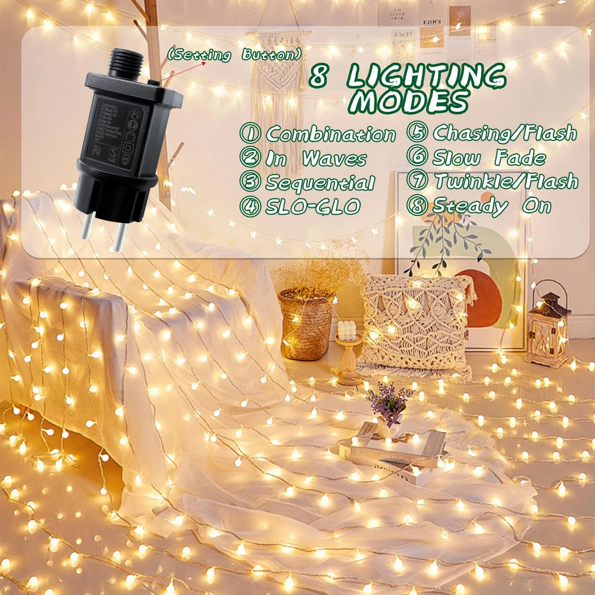 Pilote LED 24 V 3.6W, Alimentation Classe 2 IP44 Transformateur Basse Tension Adaptateur de Remplacement GS Avec Fonction Mémoire Étanche pour Lumières de Noël, Guirlandes Lumineuses