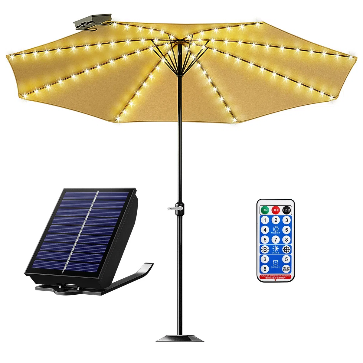 Lampe Parasol,Eletorot 28LED Lumineux de Parasol 3 Modes Éclairage Rechargeable Lumière de Parasols et Grand Parapluie pour Camping, Terrasse, Plage, Jardin et Piscine
