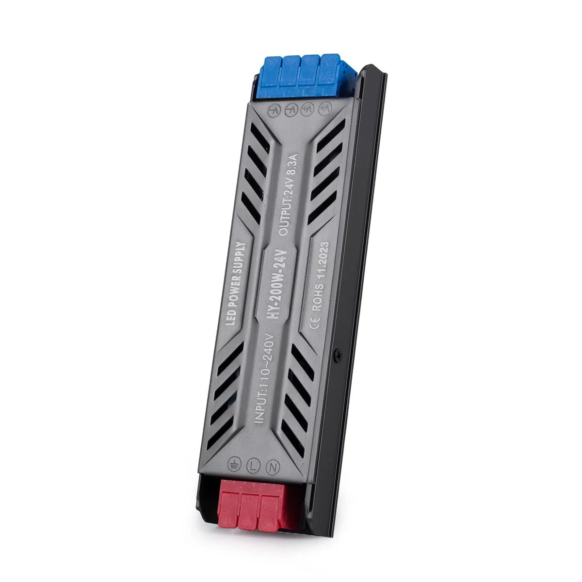 Transformateur 220V 24V LED Transfo 200W DC Convertisseur LED Driver Ultra Mince 8.3A Adaptateur Alimentation, 220V AC à 24V d'alimentation Basse Tension Transfo de Tension Constante