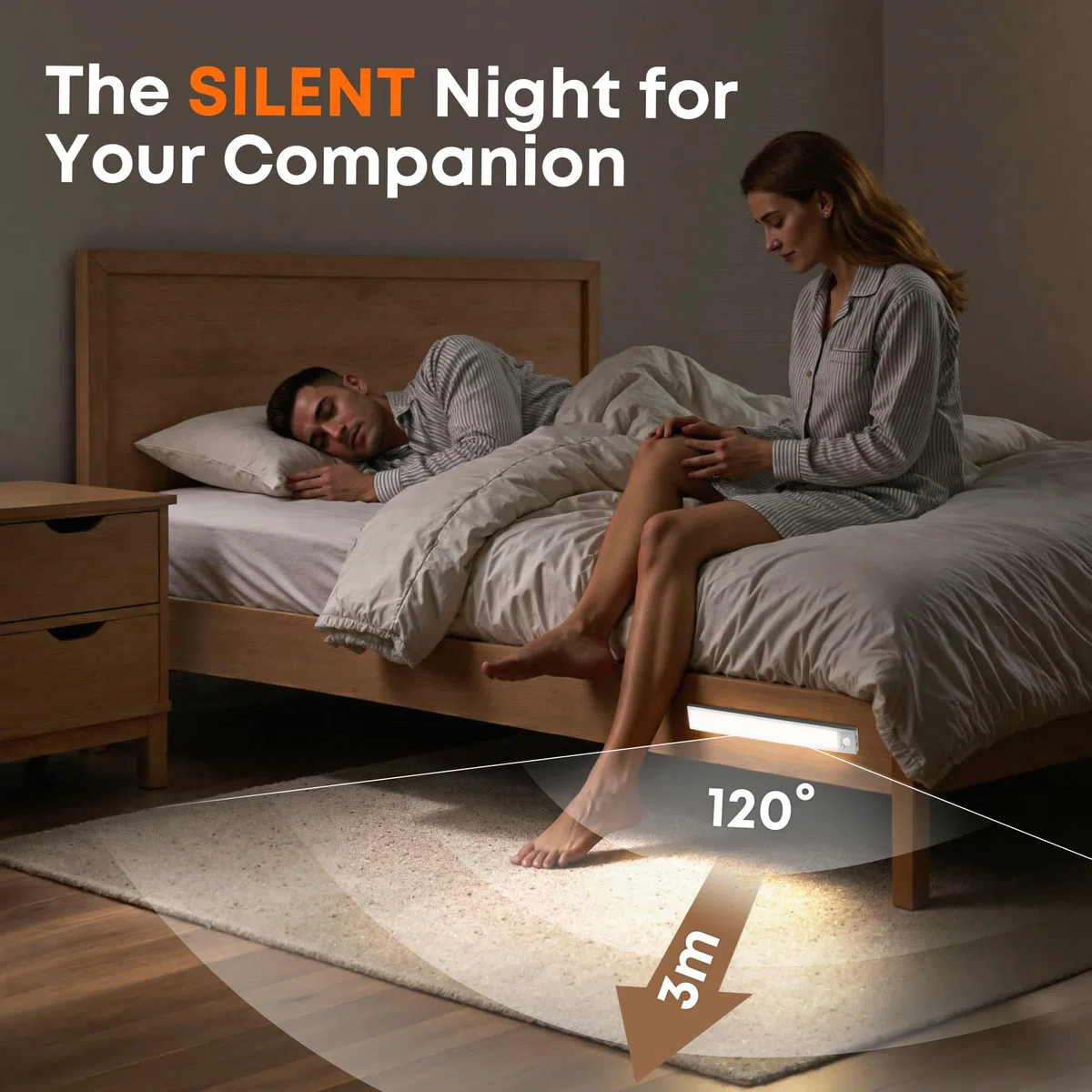 LROLTEF Lampe Placard sans Fil Rechargeable Cuisine sous Meuble - 21cm 1500mAh 3000K 4000K 6500K 3 Température Dimmable Lumières avec Detecteur de Mouvement para Armoire, Cuisine, Escalier | 2 Piezas
