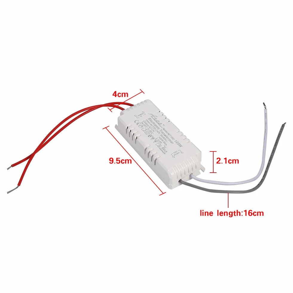Nikou Transformateur Électronique 105W Tension 220V à 12V pour Lampe Halogène, 220V 12V Lampe Ampoule Pilote Alimentation Convertisseur de Tension, Électronique Volatage Ãlectronique