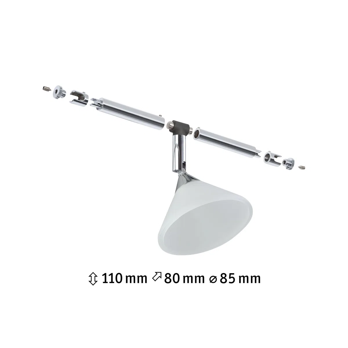 Paulmann 94138 Système de Câbles Colmar Spot Individuel pour Extension 10W max, Chrome/Satin Spot sans Ampoule