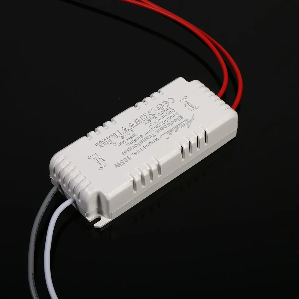 Nikou Transformateur Électronique 105W Tension 220V à 12V pour Lampe Halogène, 220V 12V Lampe Ampoule Pilote Alimentation Convertisseur de Tension, Électronique Volatage Ãlectronique