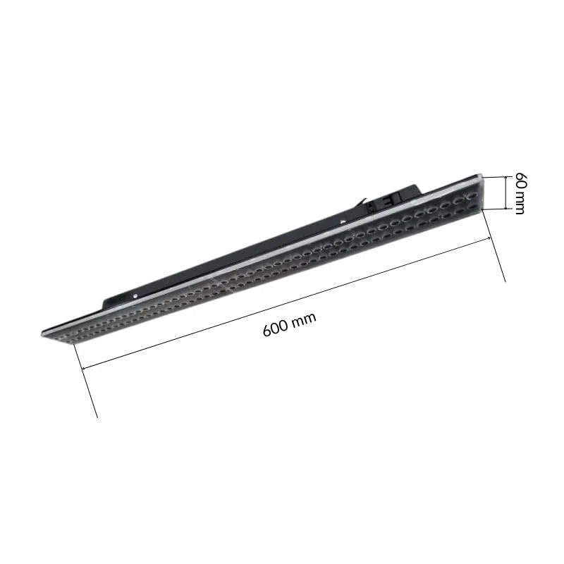 Linéaire LED sur rail triphasé 60cm 14/16/18/20W ajustable noir - Blanc Neutre 4000K - 5500K