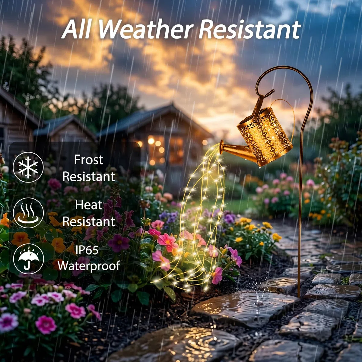 Tremdwoto Arrosoir solaire pour jardin, 90 LED, éclairage extérieur IP65, grande guirlande lumineuse rétro en métal avec support pour terrasse, cour, allée