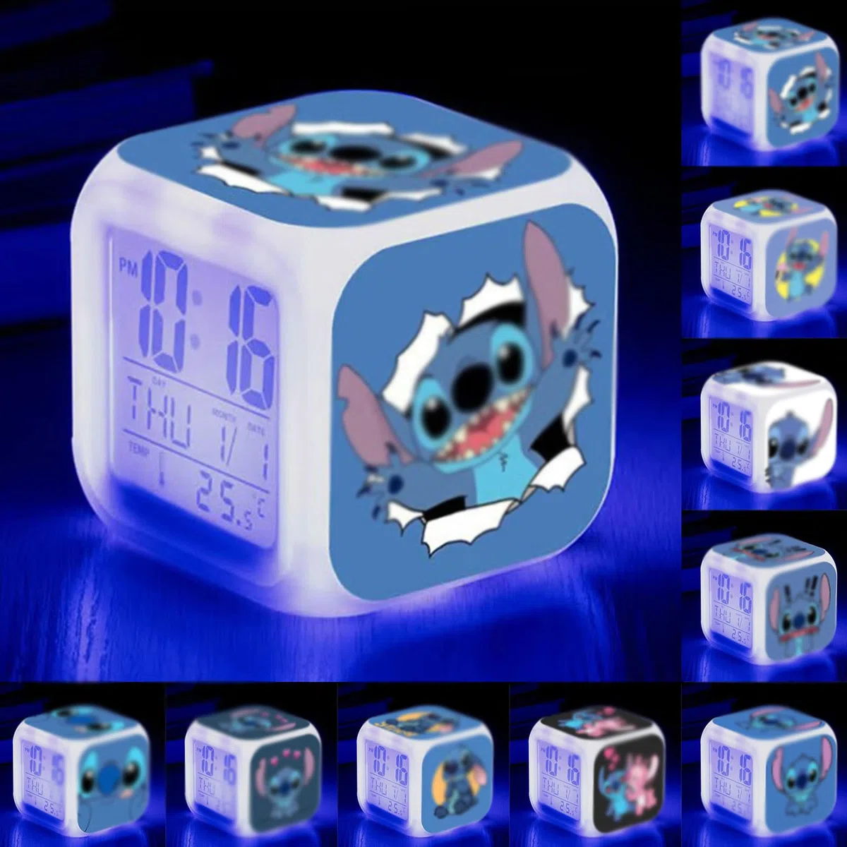 Vipomkowa Réveils Numériques pour Les Enfants, Dessin Animé Réveil Veilleuse LED Numerique Lampe, Jouets pour Enfants Reveil Lumière, Cadeau d'anniversaire de Noël