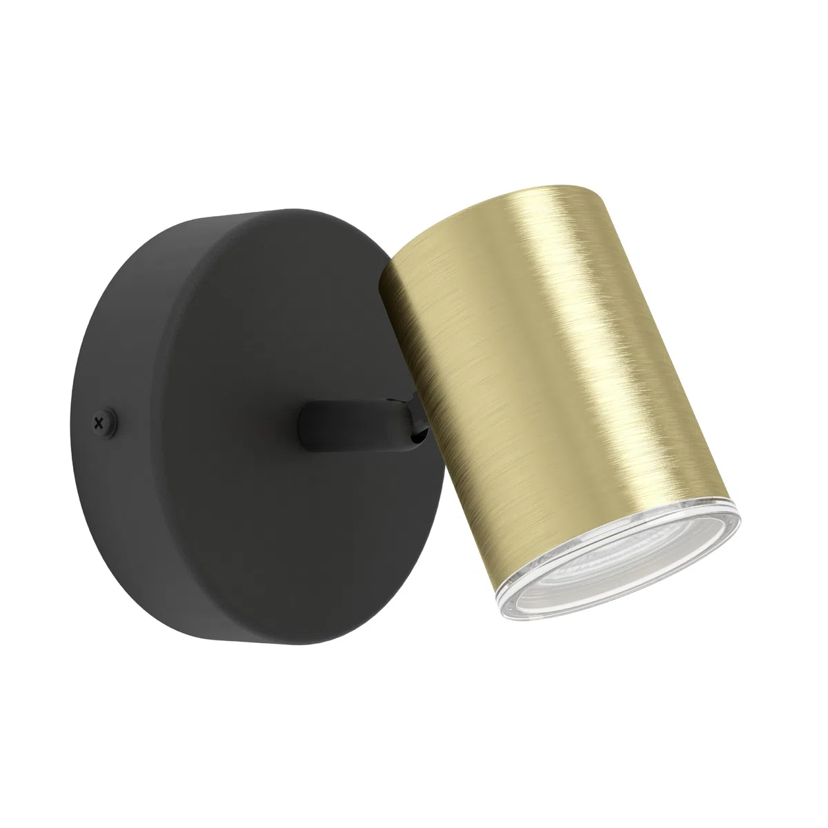 Eglo Applique murale Consuma 1, lampe salle de bain avec spot orientable, luminaire chambre métal noir et laiton, pour douille GU10, IP44