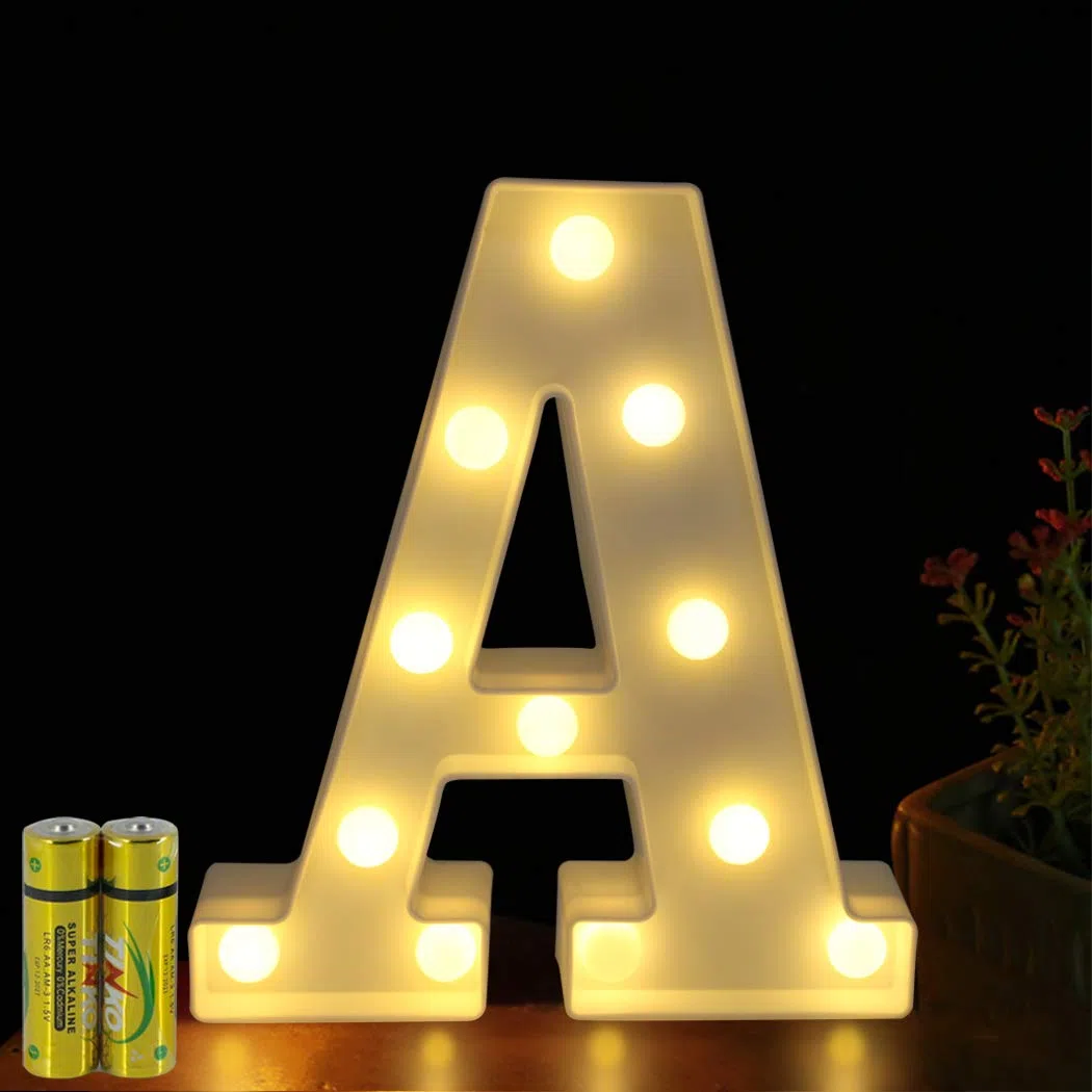 Lettres Lumineuses Alphabet Lumineux Lampe LED Lettre Lumières Lettre Deco Opérateur à Piles pour Réceptions Partie Mariage Maison Bar Décoration (A)