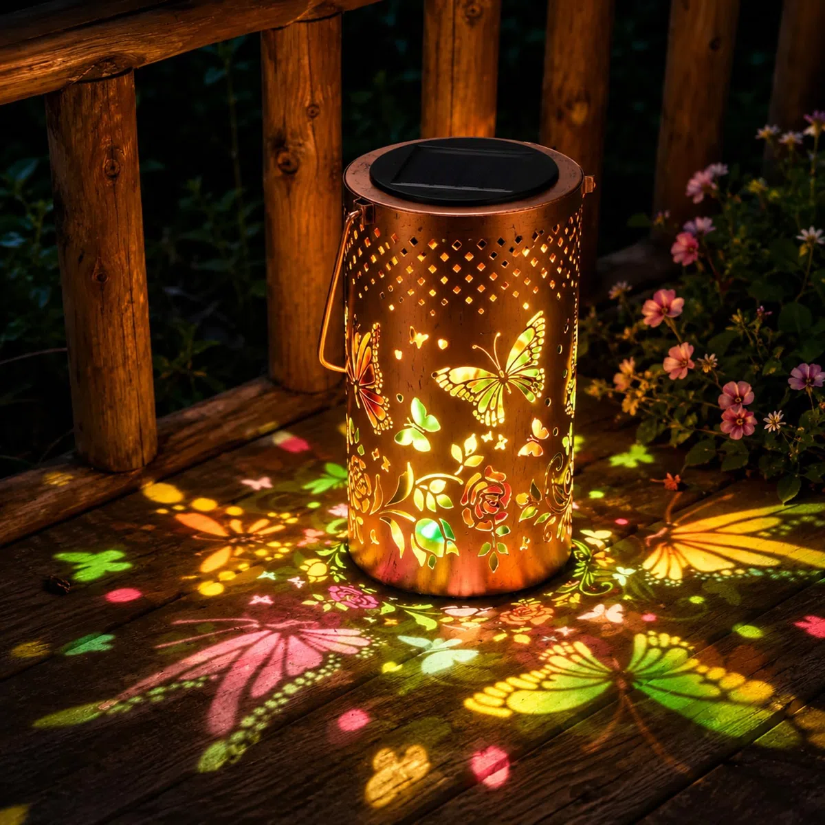 Lanterne solaire pour extérieur, lanterne solaire étanche, décoration de jardin, papillon, cadeau pour femme, mère, grand-mère, lampes solaires suspendues pour jardin, extérieur, balcon, terrasse