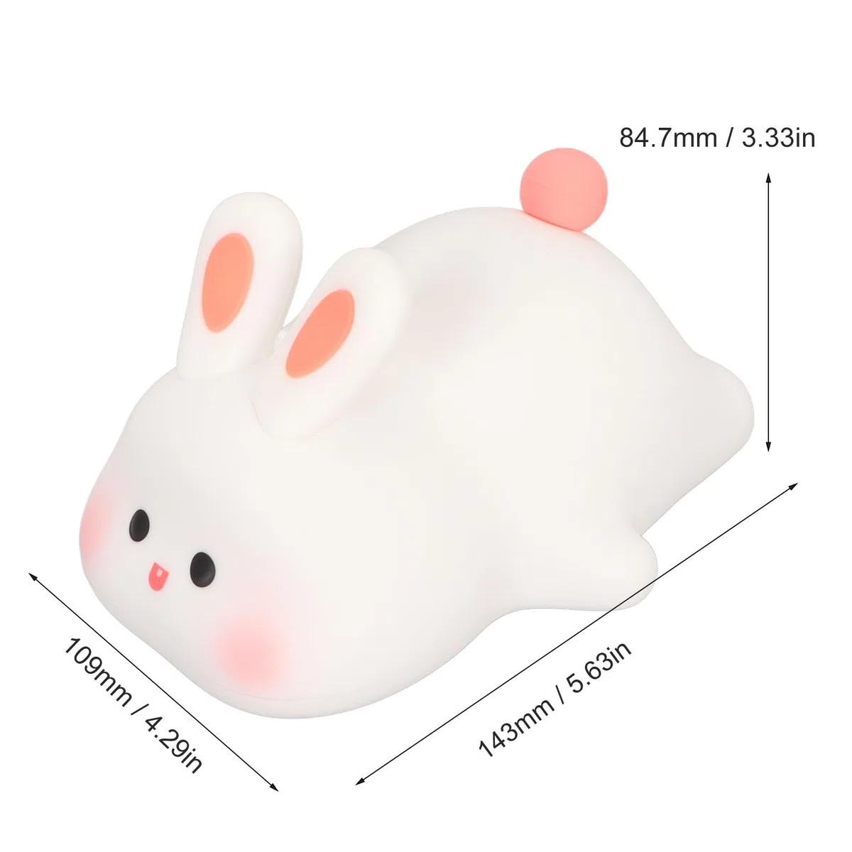 Veilleuses Lapin Kawaii Pour Enfants, Lumière En Silicone Pour Chambre De Bébé, Lampe De Chevet Portable Rechargeable Par USB Pour Chambre D'enfant, Décoration Lapin, Cadeaux Kawaii Pour Enfants Et Ad