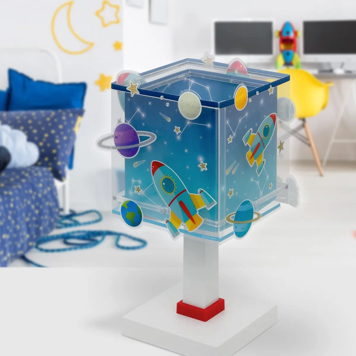 Dalber lampe de chevet enfant Rocket Fusée spatiale système solaire, 63351, E14