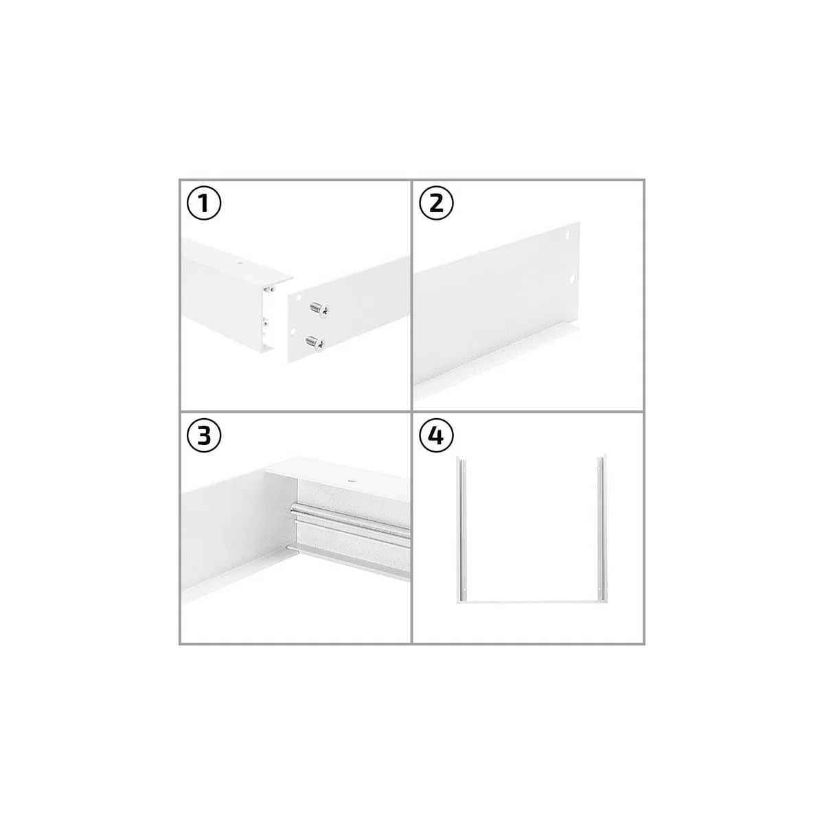 LEDKIA LIGHTING Kit en Saillie pour Panneaux 120x60 cm Blanc